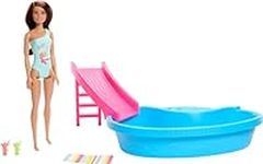 Barbie Doll and Pool Playset, Brune