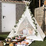 Huge Teepee, Avrsol 85 inch Height Luxury Lace Teepee Tent for Adult Super Large - Adult Teepee Beach Tent for Party Wedding Tent