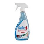 Safe4 Professional Surface Disinfectant Cleaner Ready to Use 500ml - Safe for Pets - Ideal for Home, Animal, Bird & Pet Cages & General Commercial Office Cleaning (Pack of 1), Freshmint)