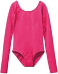 MdnMd Classic Long Sleeve Dance Ballet Leotard for Toddler Girls Gymnastic Bodysuit Outfit (Rose, AM19, Age 4-6 / 4t,5t)