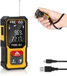 PREXISO Mini Laser Measurement Tool, 135Ft Rechargeable Laser Distance Meter Ft/Ft+in/in/M Unit, Laser Measure with High Accuracy, Pythagorean, Distance, Area, Volume Modes