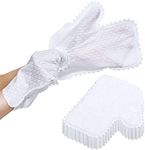 40 Pieces Microfiber Dusting Cloths Gloves, Dust Wipes, Feather Dusters, Grabs and Locks in Dust, Pet Hair Cleaning Possible Dual-Sided Disposable Dusting Gloves