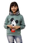 Generic Girls Faux Fur Hooded Neck Hoodie (GNR-Mky msu Hodi-33 Lt gr 13-14y_Light Green_13 Years-14 Years)