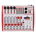 BOMGE 12-Input sound board Mixer with Mic Preamps and Compressors, 24DSP, bluetooth,48V Power,British EQ and USB/Audio Interface fro recording, karaoke and podcast. (12M-12 Channel)