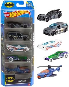 Hot Wheels 1:64 Scale Toy Cars Batman 5-Pack, Set of 5 Vehicles from & Inspired by The DC Super Hero Franchise, Includes Batmobile