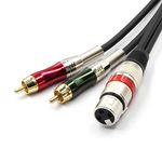 SiYear 10FT XLR Female to 2 x Phono RCA Plug Adapter Y Splitter Patch Cable, XLR Female 3 Pin to Dual RCA Male Plug Stereo Audio Cable Connector(3M)