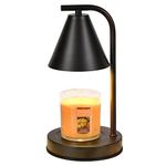 Candle Warmer Lamp,Compatible with Yankee Candle Large Jar,Metal Candle Lamp Dimmable Candle Melter for Scented Candles Top-Down Candle Melting,Wax Warmer as Gifts for Moms Grandma Women Girls(Black)