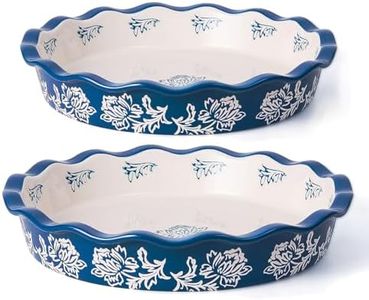Wisenvoy Pie Pan Ceramic Pie Dish Blue Pie Plate Porcelain Deep Dish Pie Pan Non-Stick Pie Pans