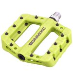 BONMIXC MTB Pedals Lightweight Bike Pedals Flat for Road Bike Nylon Lime Green Mountain Bike Pedals Non-Slip 9/16