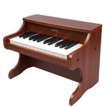 JUYOUNGA Kids Piano Keyboard - Wood 25 Keys Digital Piano for Kids, Wooden Musical Toy Instruments for Toddlers, Birthday Chirstmas Gifts for Boys Girls Children Beginner (Walnut)