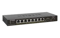 NETGEAR 10-Port Gigabit Ethernet Smart Managed Pro PoE Switch (GS310TP) - with 8 x PoE+ @ 55W, 2 x 1G SFP, Desktop, Fanless Housing for Quiet Operation, S350 Series