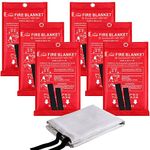 Fire Blanket for Home and Kitchen - Emergency Fire Blanket Extinguishers for House Fire Blankets Home Safety Fireproof Fire Retardant Blankets Grease Warehouse Office 3.3ft x 3.3ft 6 Pack