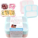 Medium Bento Box for Kids, Lunch-Box for Boys or Girls, Leakproof 3 Compartment Containers for Meal or Snack, BPA Free, 2 pack Pastel Teal + Pink