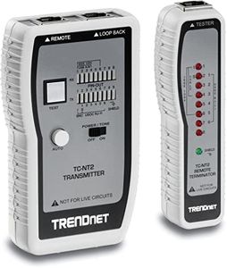 TRENDnet Network Cable Tester, Tests Ethernet, USB and BNC Cables, Accurately Test Pin Configurations up to 300m (984 ft), Local and Remote Testing, Includes BNC to Ethernet Converters, White, TC-NT2