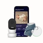 Owlet Dream Duo 2 Smart Baby Monitor - 1080p HD Video Baby Monitor with Dream Sock - Baby Foot Monitor and Sensor Tracks Heartbeat and Oxygen Levels in Infants and Newborns, Blue USA