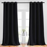 NICETOWN Blackout Thermal Insulated Curtains - Grommet Blackout Curtain Drapes for Halloween Decor(52-in Wide x 95-in Long,Black,2 Panels)