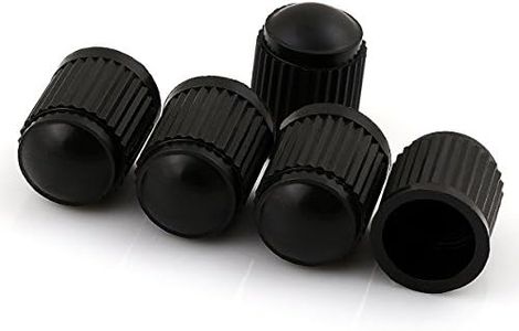 GODESON Tappini Gomme Auto in plastica Nero,per tappi gomme auto di auto, camion, biciclette, bici,valvole Scharder. tappi pneumatici auto aiuta a prevenire perdite d'aria (5 pezzi)…