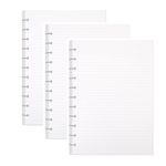 WWW Discbound Refill Paper - A4 Loose Leaf Refillable Lined Filler Paper 11-Disc Disbound Thick 100GSM Planner Notebook Inserts,60 Sheets/120 Pages