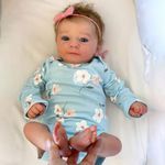 Lonian 19 inch 48cm Reborn Baby Dolls Realistic Baby Doll with Soft Cotton Body That Look Real Lifelike Preemie Baby Dolls Soft Baby Toys for Kids (blue eyes)