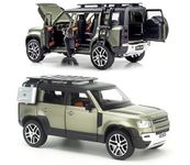 Umadiya® 1:24 Scale Big Size Land Rover Defender Model Car Exclusive Alloy Metal car Pull Back Die-cast Metal Toy car with Openable Doors & Light Music Best Gifts Toys Kids【Colors as Per Stock】