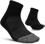 Feetures Elite Light Cushion Quarter Sock Solid (Small, Black)