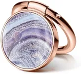 GVIEWIN Marble Cell Phone Ring Holder, Metal Kickstand Grip 360° Rotation Compatible with iPhone 16 Pro Max/15 Plus/14/13/12 Series & Galaxy S25/S24 Ultra and Other Phones(Milky Way/Purple)