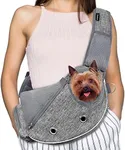 PetAmi Dog Sling Carrier for Small Dogs, Puppy Carrier Sling Purse, Pouch Carrying Bag to Wear Medium Cat, Adjustable Crossbody Pet Sling Travel, Breathable Mesh, Poop Bag Dispenser, Max 10 lbs, Gray