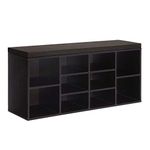 VASAGLE Shoe Bench, Storage Bench, Shoe Rack Bench, 10 Compartments, Espresso and Brown ULHS10BR