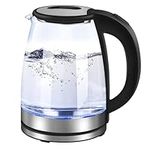 2L Glass Kettles Electric, Black Fast Boil Quiet Cordles Kettle with Auto Shut-Off and Boil-Dry Protection, 1800W Low Wattage, BPA-Free