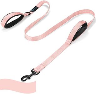 PuppyDoggy Dog Leash 6 FT Soft Padded Handle Dog Lead with 3 Reflective Thread for Large Medium Dogs Heavy Duty Dog Rope Double Layer Nylon Pet Leash for Running Walking Training (Pink 1 Pack)