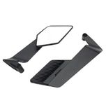 BK Accessories Big Wings Design Rotating 180° Rear View Stealth Mirror York Fitting for All Bikes Matte Black Aluminium Body with Sporty