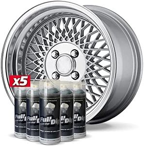 AutoFullCar Pack Llantas Vinilo LIQUIDO Full Dip 5 Sprays Aluminio Metalizado