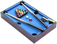 RoamReady 20 Inch Tabletop Billiards Table, Mini Pool Table Top Set with 15 Pool Balls, 2 Cues, 1 Triangle Rack & 1 Table Brush, Travel, Friendly & Home Use & Easy Storage, Kids, Children