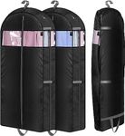 MISSLO 3 Packs Garment Bags for Clothes with 10" Gusseted, Compression 43" Suit Carrier Bags, Clothes Covers Protector Bags for Travel and Storage Space Saver