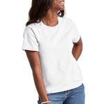 Hanes Womens Essentials T-Shirt, Cotton Crewneck Tee, Classic Fit T-Shirt for Women, White, Large