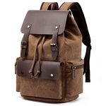 Canvas Backpack for Men & Women 15" Laptop Rucksack Casual Bookbag Travel Hiking Daypack,Vintage bag