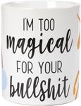 BLUE PANDA Ceramic Coffee Mug with Handle, Large Stoneware Tea Cup with Funny Slogan, Novelty Gift for Birthday, Friends, Lovers, White, 16 Ounces