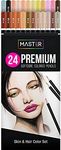 Mastermarkers Master 24 Colored Pencil Skin and Hair Tone Set with Premium Soft Thick 4 mm Cores - Unisex