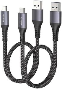 Maxonar Câble USB C Court 50cm/0.5M [2 pièces] 10Gbps Câble de données USB3.2 Gen2 Type C Android Auto QC3.0 Chargeur Rapide USB A à C 3.1A pour Samsung Note20 Galaxy S23/S22 Z Flip5 Pixel 8 Pro