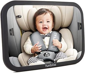 funbliss Baby Car Mirror Safely Monitor Infant Child in Rear Facing Car Seat,Car Mirror Baby Rear Facing Seat，See Children or Pets in Backseat，Best Newborn Car Seat Accessories, Shatterproof