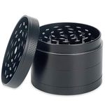 H&S Herb Grinder Metal 4 Piece 2.2" Pocket Grinder Spice Mini Crusher Mill with Pollen Catcher and Magnetic Lid