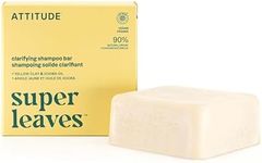 ATTITUDE Clarifying Shampoo Bar, Made in Canada, Natural Origin, for Greasy and Oily Hair, Jojoba Oil & Yellow Clay, EWG Verified & Clean ingredients, Vegan, Earl Grey & Fresh Cucumber Scent, 113 g