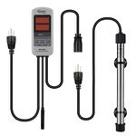 hygger Titanium Tube Submersible Pinpoint Aquarium Heater with Digital Thermostat,IC Temp Controller (200W)