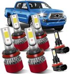 LSLIGHT for Toyota Tacoma 2016 2017 2018 2019 2020 2022 2023 H9 High Beam H11 Low Beam H11 Fog Light LED Light Bulb Powersports Bulbs Combo 6PCS/1PACK Plug and Play