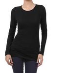 Women's Basic Long Sleeve Crew Neck T Shirt Bright Magenta Large, Black, Large