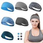 Dreamlover Headbands for Women’s Hair, Head Bands Adult Women, Sports Headbands for Women, Running Headbands, 6 PCS