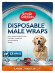 Simple Solution Disposable Dog Diapers for Male Dogs, with Super Absorbent Leak-Proof Fit for Excitable Urination, Incontinence, or Male Marking - 12 Pack