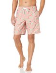 Amazon Essentials Men's 9" Relaxed-Fit Quick-Dry Swim Trunk - Discontinued Colours, Pink Fruit, M