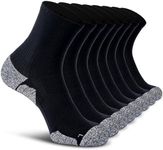 CWVLC Compression Athletic Unisex Quarter Socks Cushioned, 8-pairs Black, M