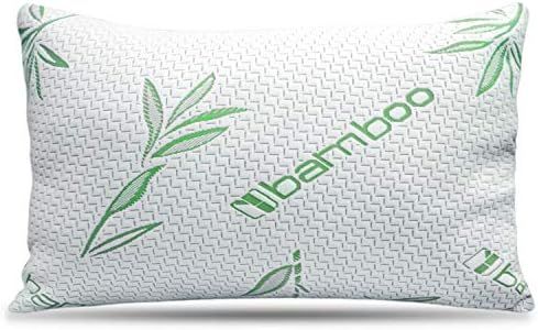 Elif Home Goods Queen Size Rayon Derived from Bamboo Pillow, Cooling Shredded Memory Foam Bed Pillows Sets for Back, Stomach, Side Sleepers, Adjustable to Soft/Firm, Washable Cover, Queen (Pack of 1)